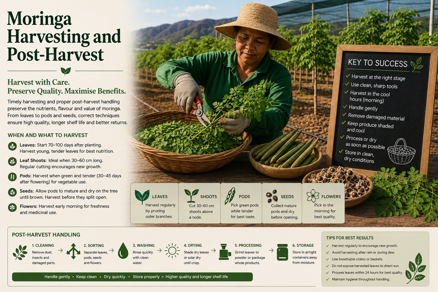 Moringa Harvesting and Post-Harvest Handling
