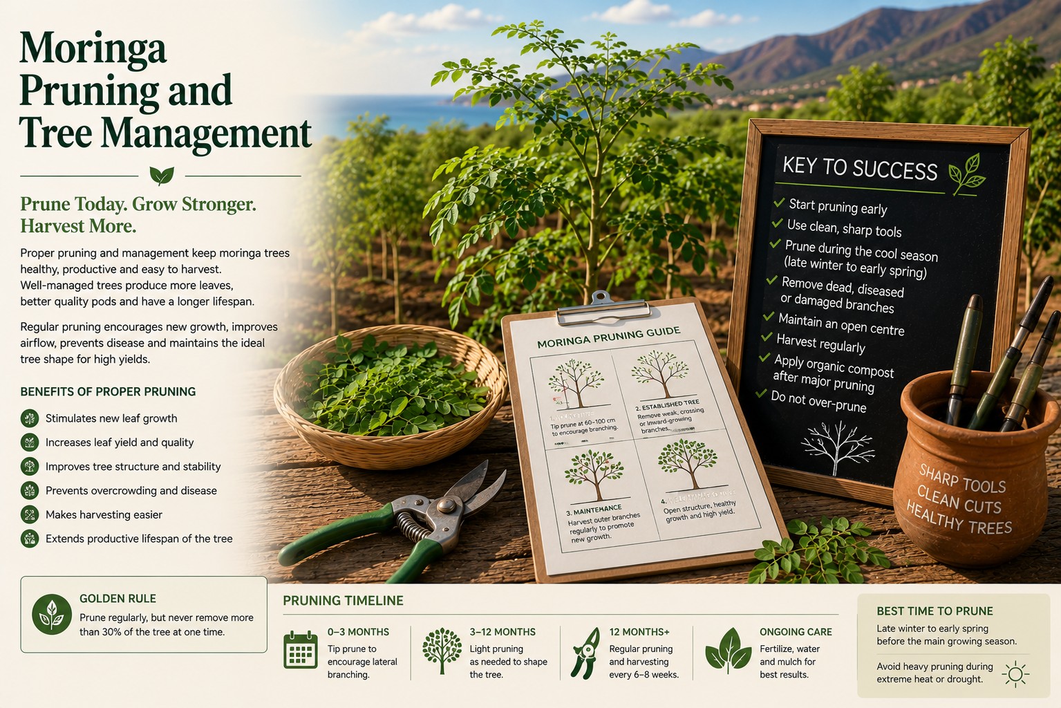 Moringa Pruning and Tree Management