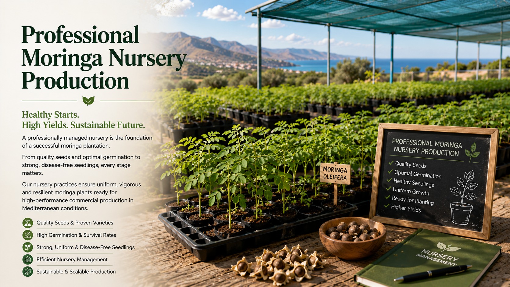 Professional Moringa Nursery Production. 